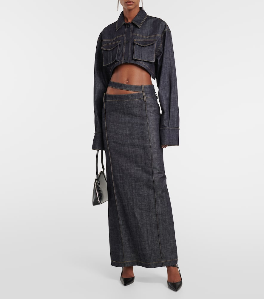 The Mannei Gudari cropped denim blazer