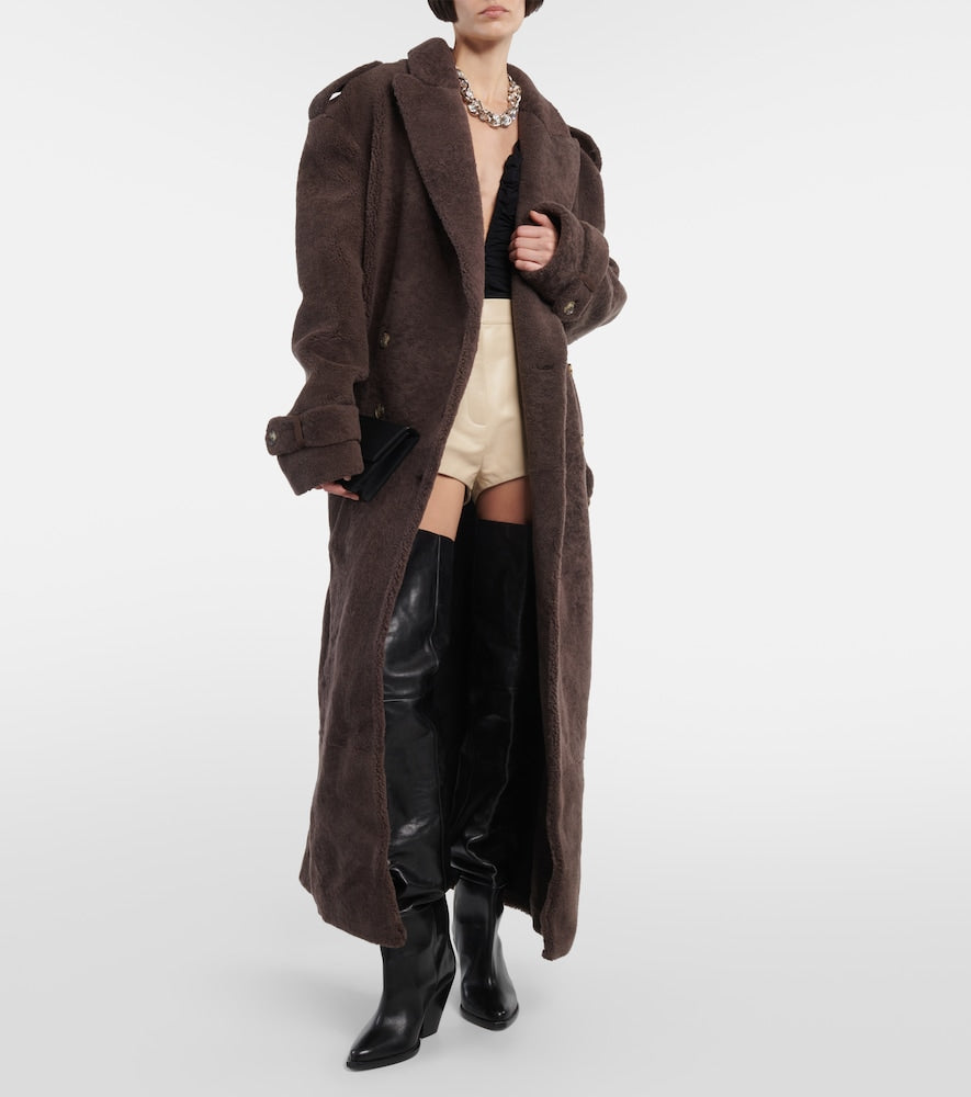 The Mannei Rutul oversized faux fur-trimmed coat