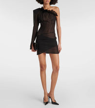 The Mannei Sofia one-shoulder silk-blend minidress
