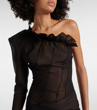 The Mannei Sofia one-shoulder silk-blend minidress