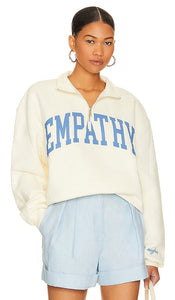 The Mayfair Group Empathy Always Quarter Zip Sweatshirt in Cream - The Mayfair Group - Empathy Always - Sweat-shirt avec fermeture éclair sur un quart - Crème - The Mayfair Group Empathy Always 奶油色四分之一拉链运动衫 - Das Mayfair Group Empathy Always Viertelreißverschluss-Sweatshirt in Creme - The Mayfair Group Empathy Always Quarter 지퍼 스웨트셔츠 색상 - Felpa con zip a un quarto del gruppo Mayfair Empathy Always color crema
