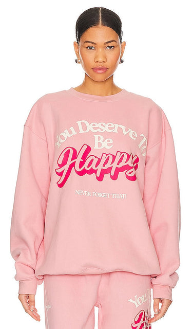 The Mayfair Group You Deserve It Crewneck in Rose - The Mayfair Group - Vous le méritez - Col ras du cou en rose - The Mayfair Group You Deserve It 玫瑰色圆领毛衣 - The Mayfair Group You Deserve It Rundhalsausschnitt in Rose - The Mayfair Group You Deserve It 로즈 크루넥 - Girocollo del gruppo Mayfair, te lo meriti, in rosa