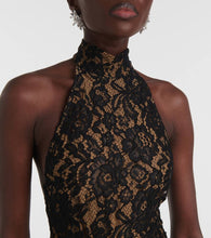 The New Arrivals Ilkyaz Ozel Cass lace-trimmed ruched halterneck gown