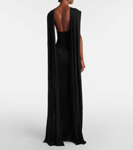 The New Arrivals Ilkyaz Ozel Cutout caped halterneck gown