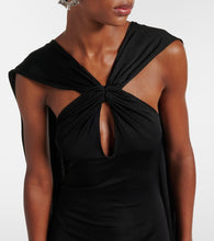 The New Arrivals Ilkyaz Ozel Cutout caped halterneck gown