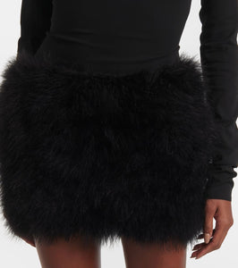 The New Arrivals Ilkyaz Ozel Elly feather-trimmed silk minidress