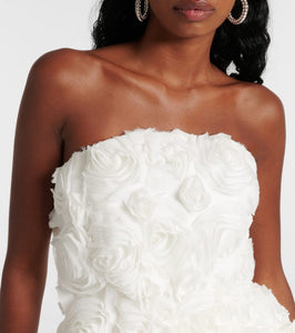 The New Arrivals Ilkyaz Ozel Floral-appliqué strapless minidress