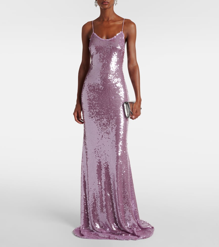 The New Arrivals Ilkyaz Ozel Gwyneth sequined open-back gown