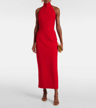 The New Arrivals Ilkyaz Ozel Halterneck crêpe midi dress