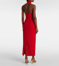The New Arrivals Ilkyaz Ozel Halterneck crêpe midi dress