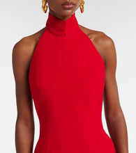 The New Arrivals Ilkyaz Ozel Halterneck crêpe midi dress