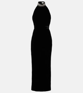 The New Arrivals Ilkyaz Ozel Hemingway halterneck silk maxi dress