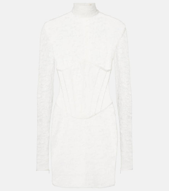 The New Arrivals Ilkyaz Ozel Isadora mockneck lace minidress