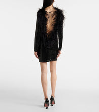 The New Arrivals Ilkyaz Ozel Juises feather-trimmed sequined minidress
