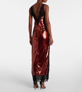 The New Arrivals Ilkyaz Ozel Lace-trimmed sequined gown