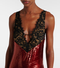 The New Arrivals Ilkyaz Ozel Lace-trimmed sequined gown