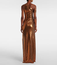 The New Arrivals Ilkyaz Ozel Lizette sequined one-shoulder gown