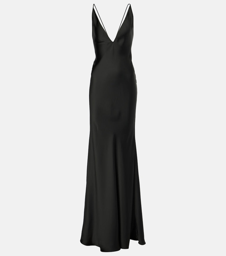The New Arrivals Ilkyaz Ozel Open-back satin gown. 新款 Ilkyaz Ozel 露背缎面礼服