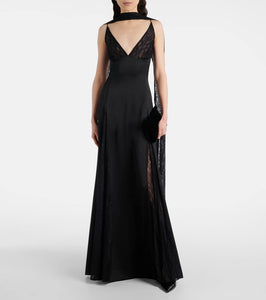 The New Arrivals Ilkyaz Ozel Paige satin and lace gown