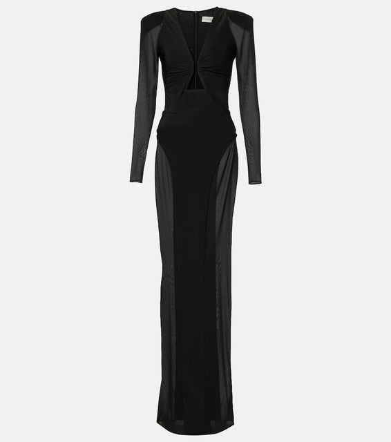 The New Arrivals Ilkyaz Ozel Paneled cutout gown