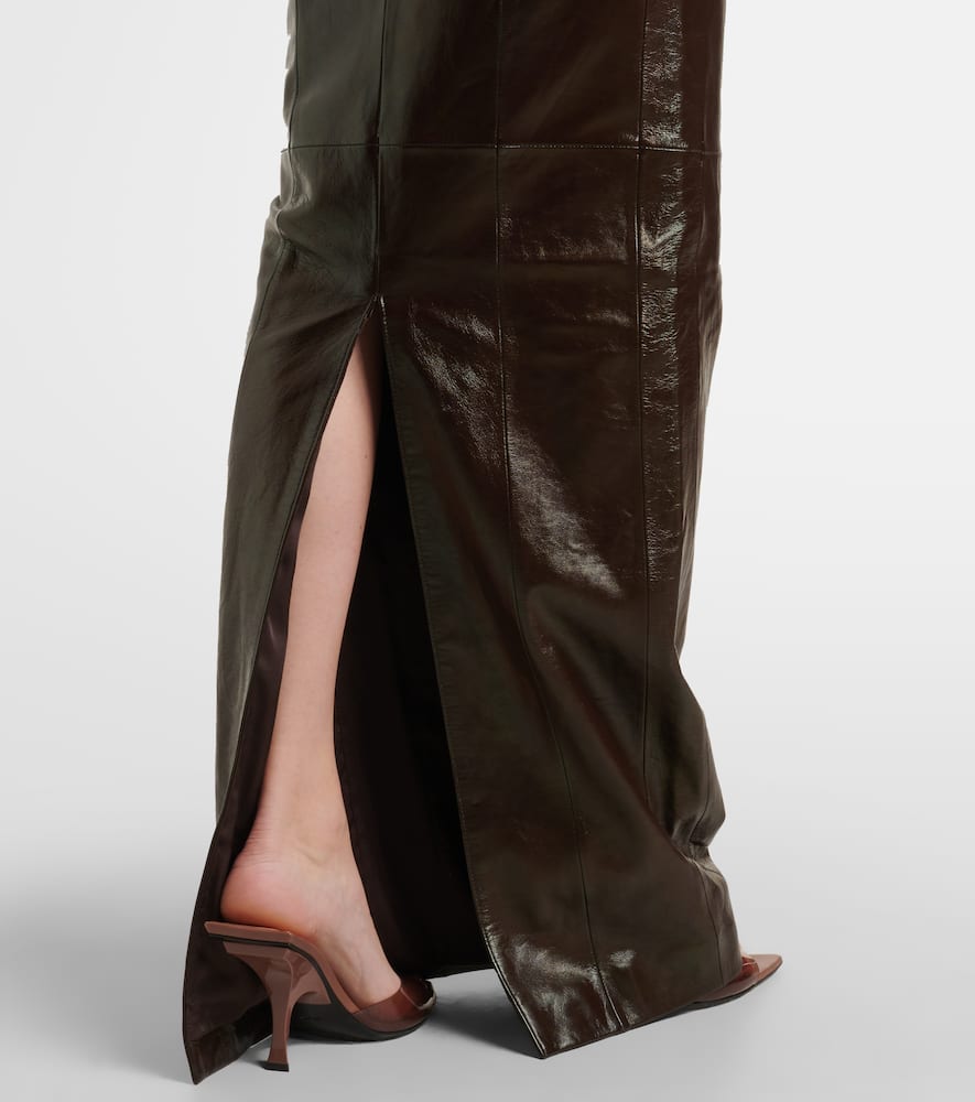 The New Arrivals Ilkyaz Ozel Rochelle leather bustier gown
