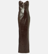 The New Arrivals Ilkyaz Ozel Rochelle leather bustier gown