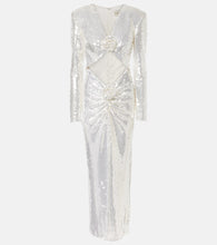 The New Arrivals Ilkyaz Ozel Sequined cutout floral-appliqu√É¬© gown. 新款 Ilkyaz Ozel 亮片镂空花卉贴花礼服