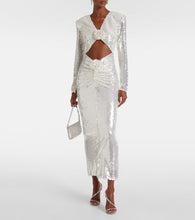 The New Arrivals Ilkyaz Ozel Sequined cutout floral-appliqué gown
