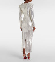 The New Arrivals Ilkyaz Ozel Sequined cutout floral-appliqué gown