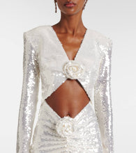 The New Arrivals Ilkyaz Ozel Sequined cutout floral-appliqué gown