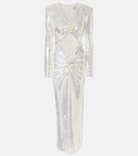 The New Arrivals Ilkyaz Ozel Sequined cutout floral-appliqué gown