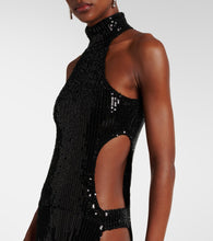 The New Arrivals Ilkyaz Ozel Sequined cutout halterneck gown