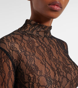 The New Arrivals Ilkyaz Ozel Sianni in Midnight Sky ruched lace and velvet gown