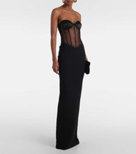 The New Arrivals Ilkyaz Ozel Tara mesh-trimmed corset gown