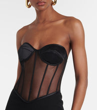 The New Arrivals Ilkyaz Ozel Tara mesh-trimmed corset gown