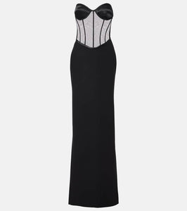 The New Arrivals Ilkyaz Ozel Tara mesh-trimmed corset gown