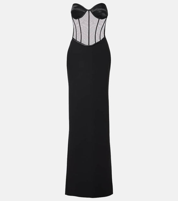 The New Arrivals Ilkyaz Ozel Tara mesh-trimmed corset gown