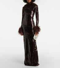 The New Arrivals Ilkyaz Ozel Zouzou feather-trimmed sequined gown