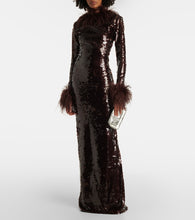 The New Arrivals Ilkyaz Ozel Zouzou feather-trimmed sequined gown