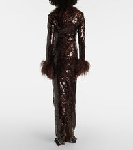 The New Arrivals Ilkyaz Ozel Zouzou feather-trimmed sequined gown