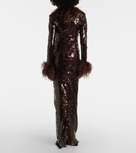 The New Arrivals Ilkyaz Ozel Zouzou feather-trimmed sequined gown