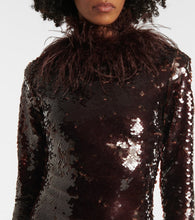 The New Arrivals Ilkyaz Ozel Zouzou feather-trimmed sequined gown