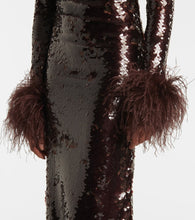 The New Arrivals Ilkyaz Ozel Zouzou feather-trimmed sequined gown