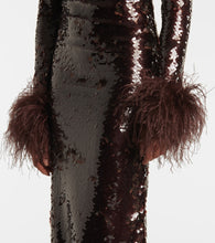 The New Arrivals Ilkyaz Ozel Zouzou feather-trimmed sequined gown