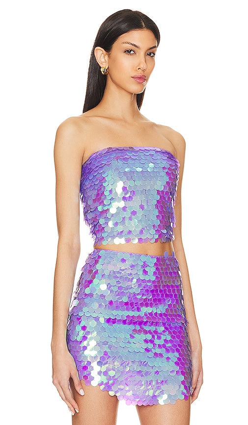 The New Arrivals by Ilkyaz Ozel Dione Top in Purple