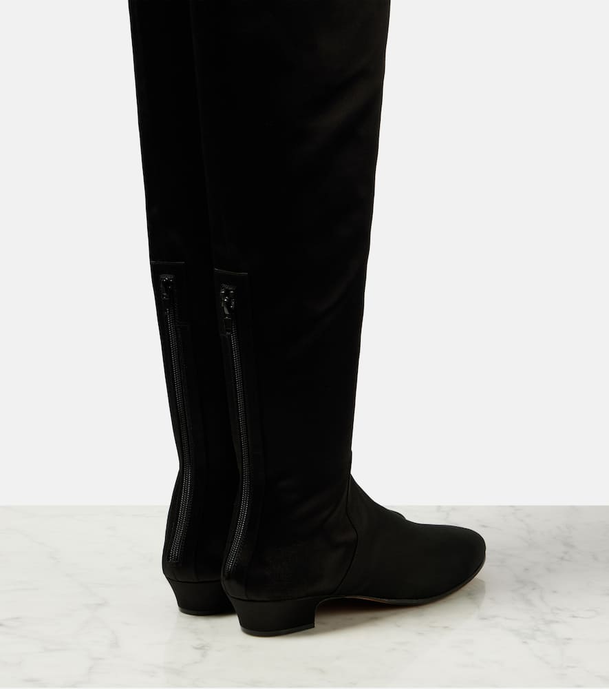 The Row Awar satin over-the-knee boots