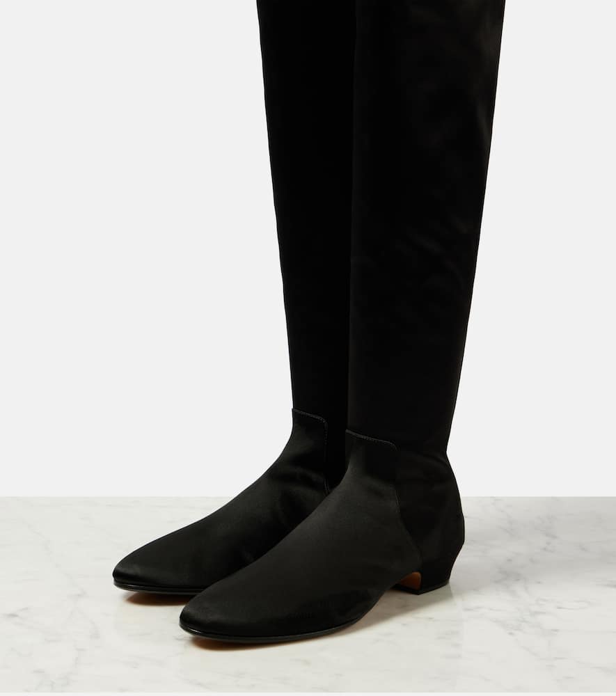 The Row Awar satin over-the-knee boots