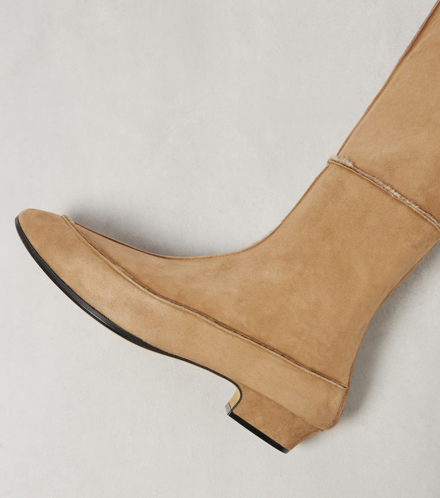 The Row Awar suede over-the-knee boots