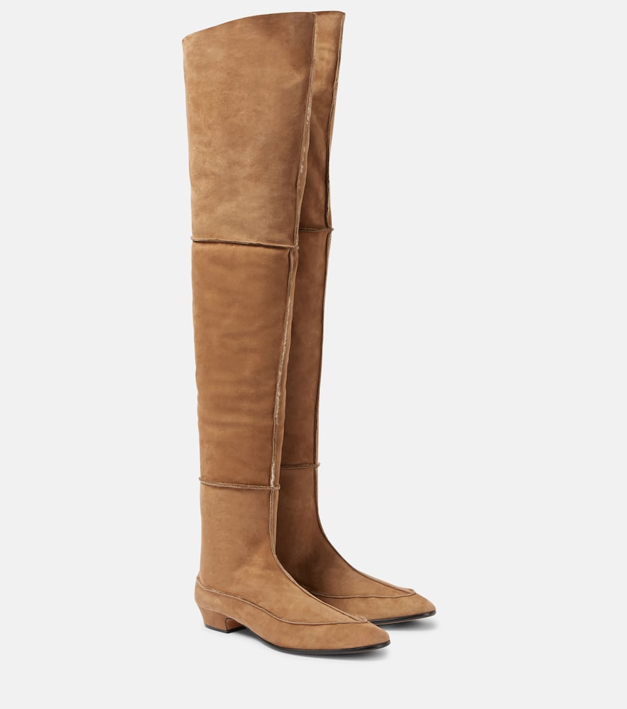 The Row Awar suede over-the-knee boots