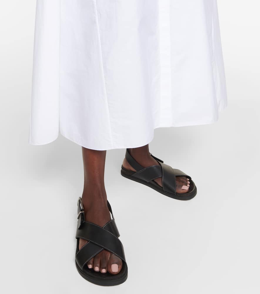 The Row Buckle leather sandals